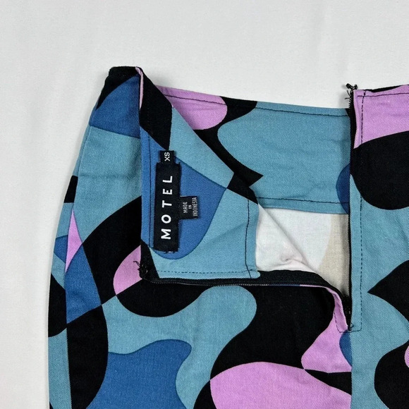 Motel Rocks Abstract Purple Ima Mini Skirt - Picture 7 of 8